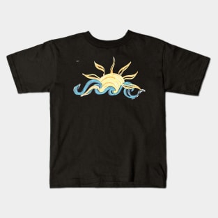 Ocean and Sun - Beach - gifts - trendy cute Kids T-Shirt